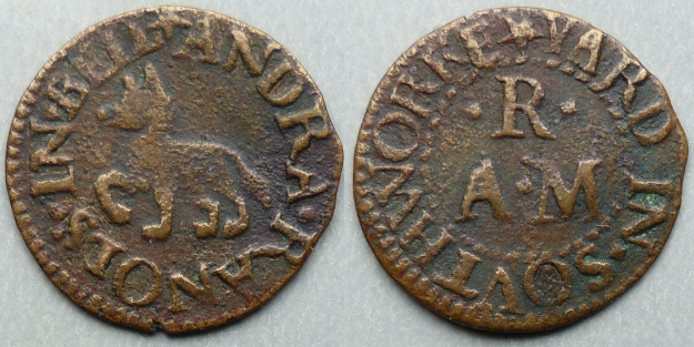 Bell Yard, Andra Ranols farthing token Bell Yard, Andra Ranols farthing token